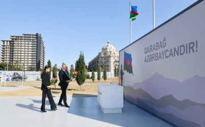 President Ilham Aliyev and First Lady Mehriban Aliyeva visited Victory Park under construction