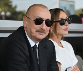 Prezident İlham Əliyev və birinci xanım Mehriban Əliyeva Formula 1 Azərbaycan Qran-Prisinin əsas yarışına baxıblar