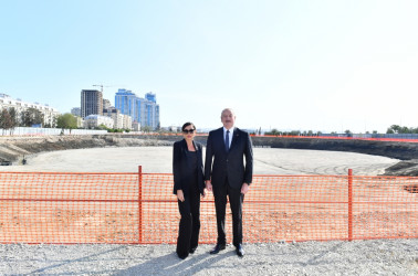 President Ilham Aliyev and First Lady Mehriban Aliyeva visited Victory Park under construction