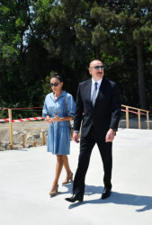 President Ilham Aliyev and First Lady Mehriban Aliyeva viewed reconstruction works at Central Botanical Garden