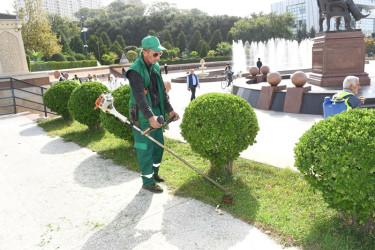 The next cleaning works were carried out in the capital, and the greenery was taken care of