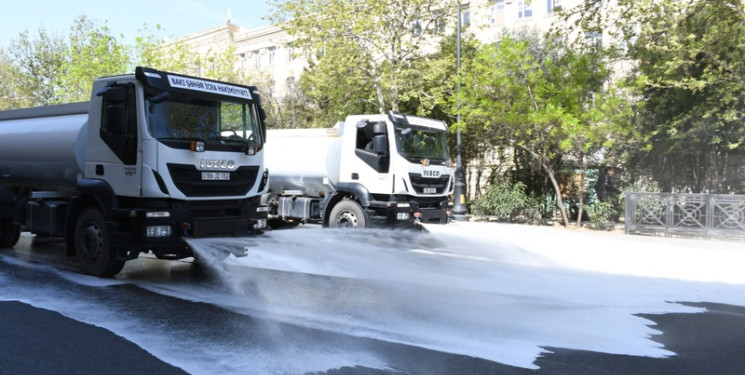 Today 551 street of Baku was washed in cleanup day
