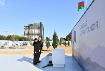 President Ilham Aliyev and First Lady Mehriban Aliyeva visited Victory Park under construction